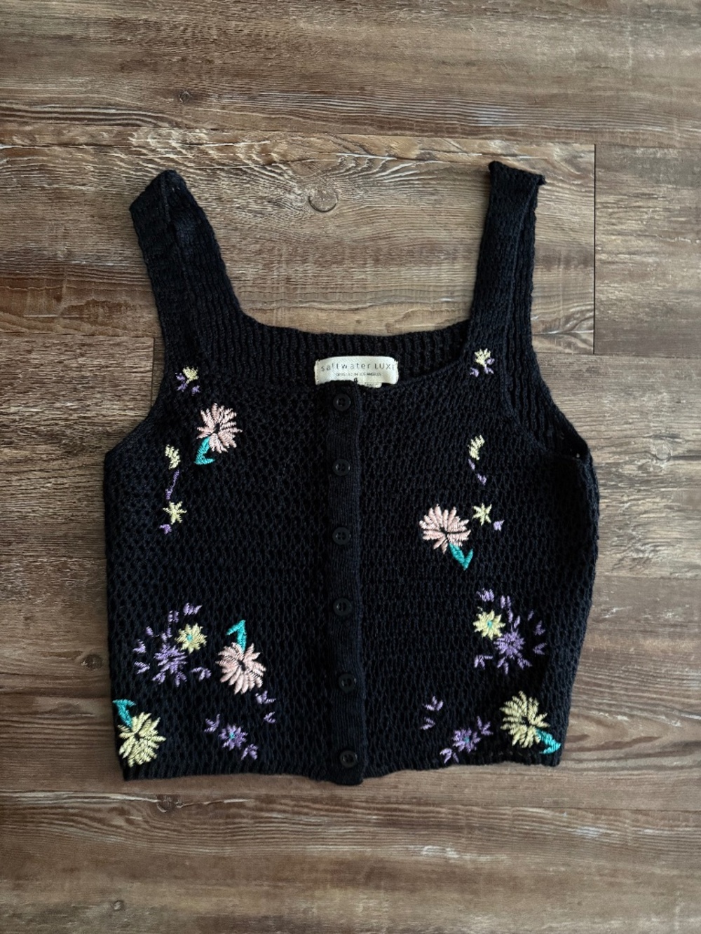 Crochet Top Embroidered
